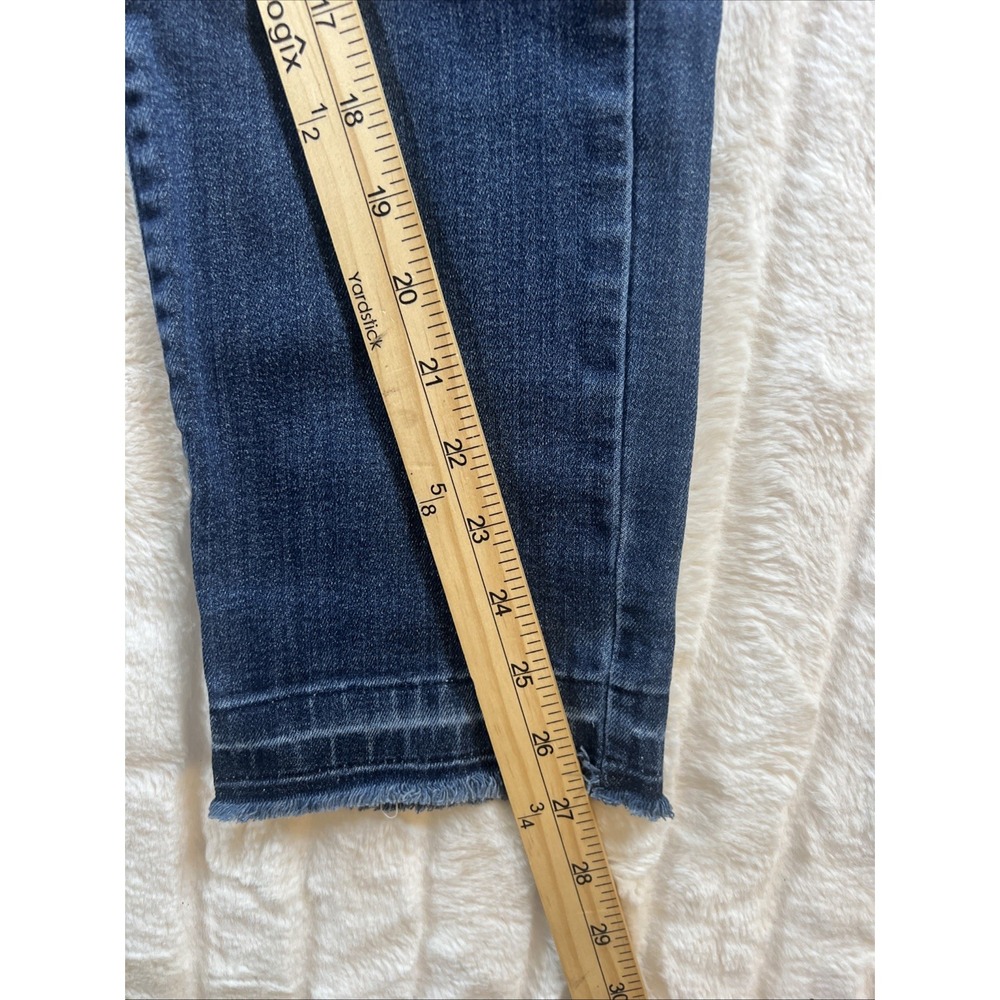 J Jill Denim Women 8P Blue Authentic Fit Slim Ankle Jeans Mid Rise Frayed - Picture 6 of 8